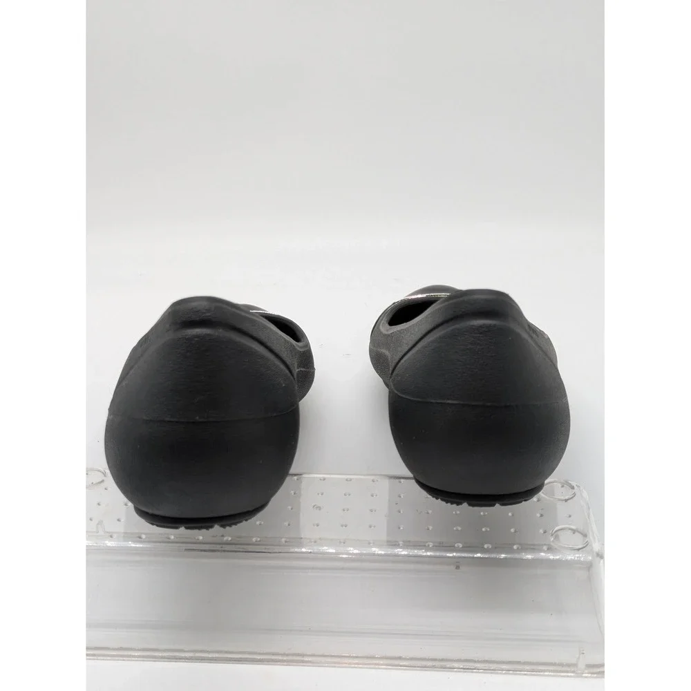 Crocs Women's Flats Black Silver Cap Toe Comfort Slip On Shoes Size 8 W